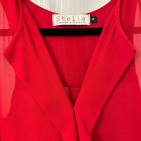 STELLA Red Chiffon Tank - Picture 2 of 3